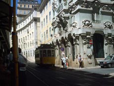 Straßenbahn im Stadtzentrum