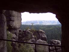 Aussicht aus der Grotte in Richtung Kleiner Winterberg